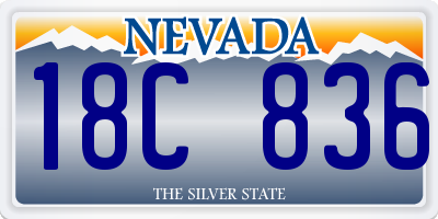 NV license plate 18C836