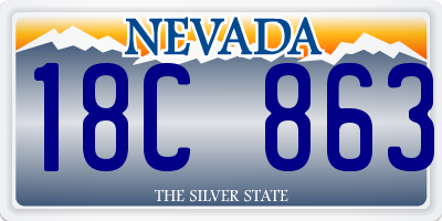 NV license plate 18C863