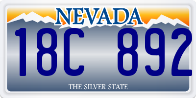 NV license plate 18C892