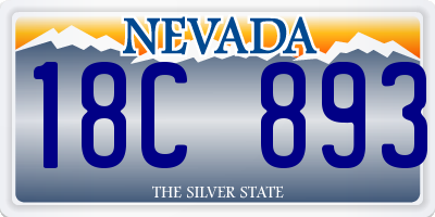 NV license plate 18C893