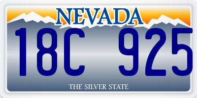 NV license plate 18C925