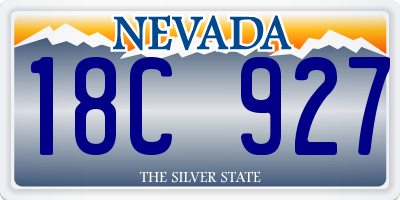 NV license plate 18C927
