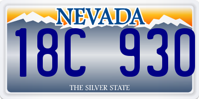 NV license plate 18C930