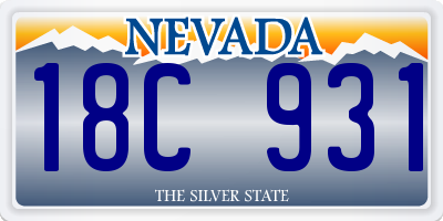 NV license plate 18C931