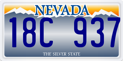 NV license plate 18C937