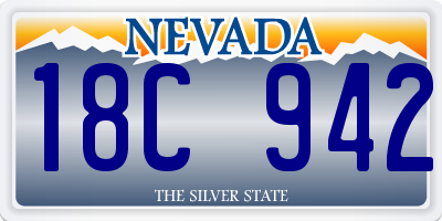 NV license plate 18C942