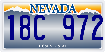 NV license plate 18C972