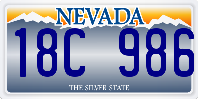 NV license plate 18C986