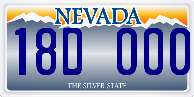 NV license plate 18D000