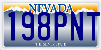 NV license plate 198PNT