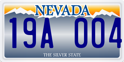 NV license plate 19A004
