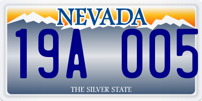 NV license plate 19A005