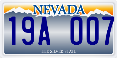 NV license plate 19A007