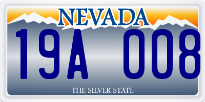 NV license plate 19A008