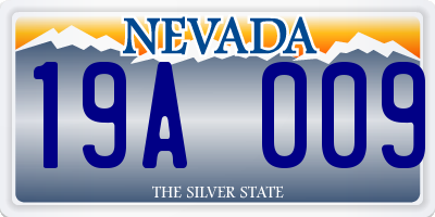 NV license plate 19A009