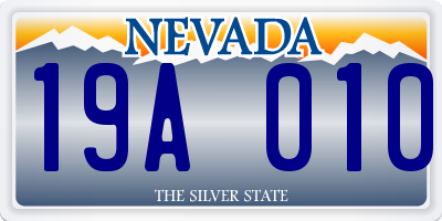 NV license plate 19A010