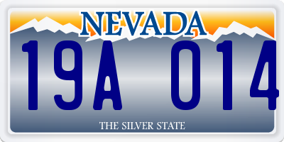 NV license plate 19A014