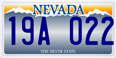 NV license plate 19A022