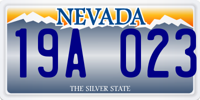 NV license plate 19A023