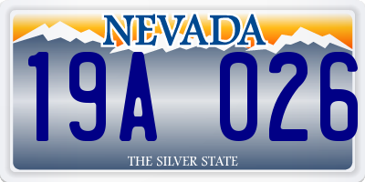NV license plate 19A026