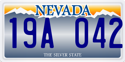 NV license plate 19A042