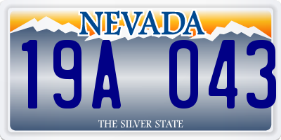 NV license plate 19A043