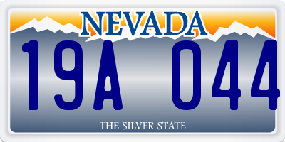 NV license plate 19A044
