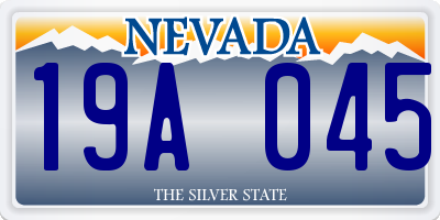 NV license plate 19A045