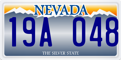 NV license plate 19A048