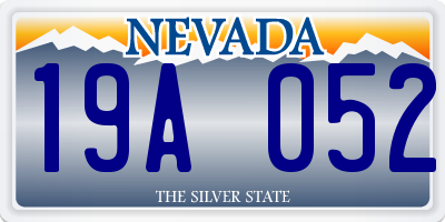 NV license plate 19A052
