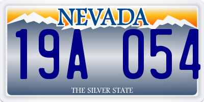 NV license plate 19A054