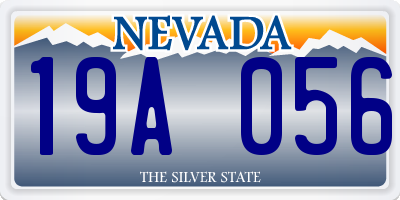 NV license plate 19A056