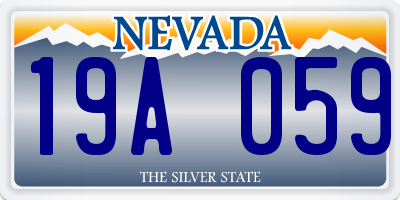 NV license plate 19A059