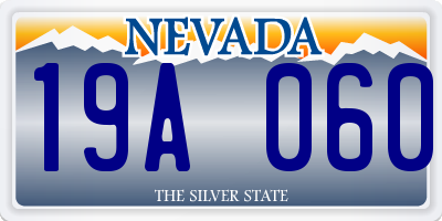 NV license plate 19A060