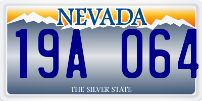NV license plate 19A064