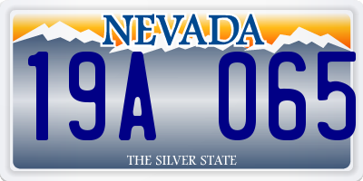 NV license plate 19A065