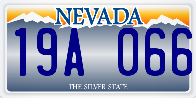 NV license plate 19A066