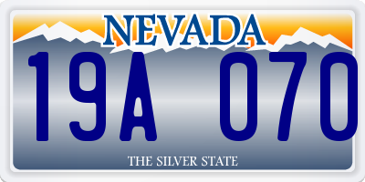 NV license plate 19A070