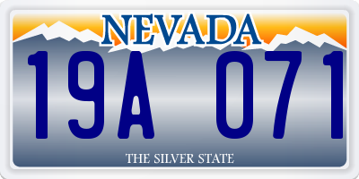 NV license plate 19A071
