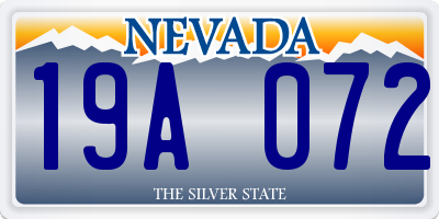 NV license plate 19A072
