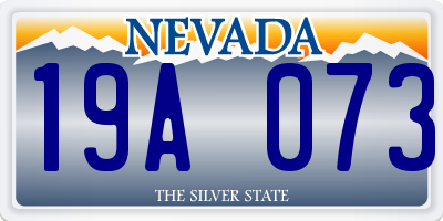 NV license plate 19A073