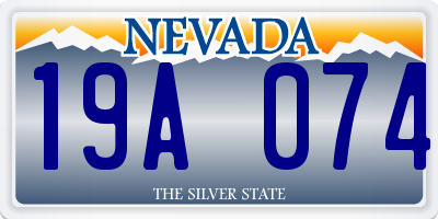 NV license plate 19A074
