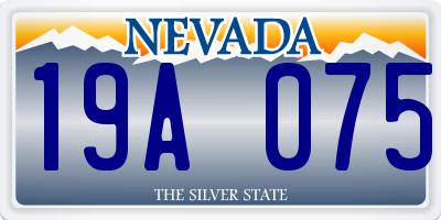 NV license plate 19A075