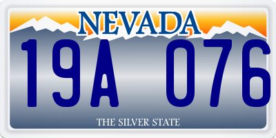 NV license plate 19A076