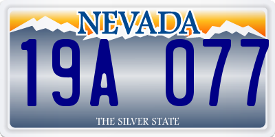 NV license plate 19A077