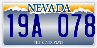 NV license plate 19A078