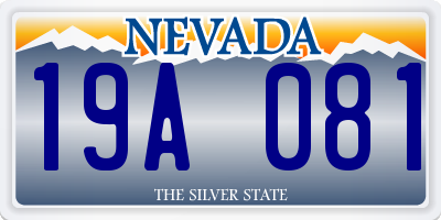 NV license plate 19A081