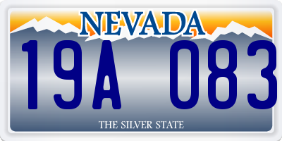 NV license plate 19A083