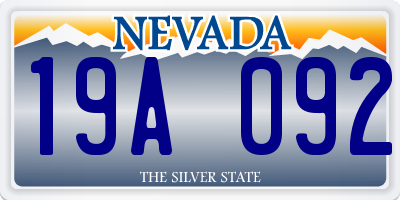 NV license plate 19A092