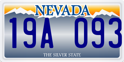 NV license plate 19A093